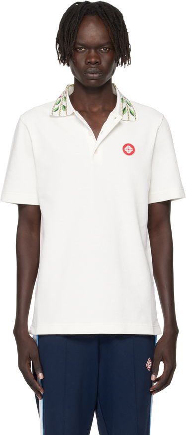 Поло тениска Casablanca Casablanca Classic Laurel Pique Polo Бяло | MPF25-JTP-243-01, 0