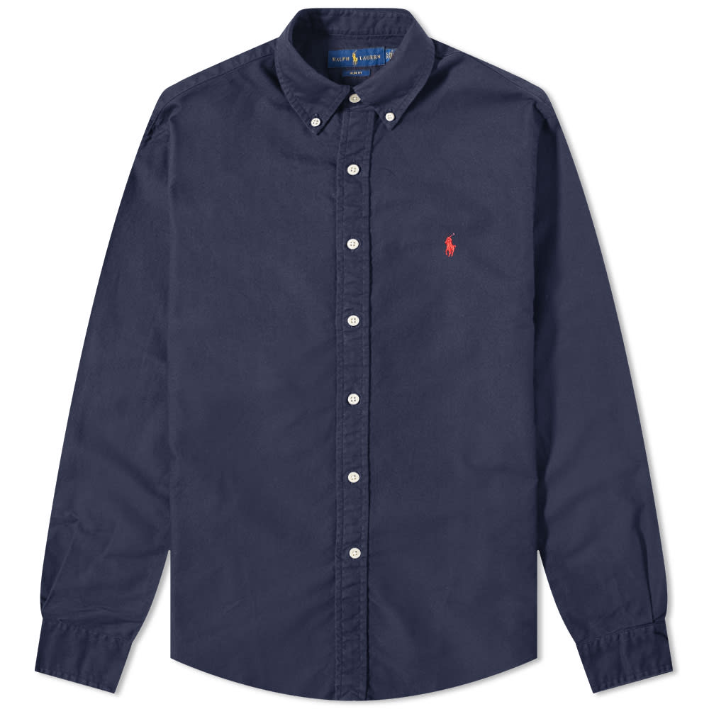 Риза Polo by Ralph Lauren Slim Fit Garment Тъмно синьо | 710723610003, 0
