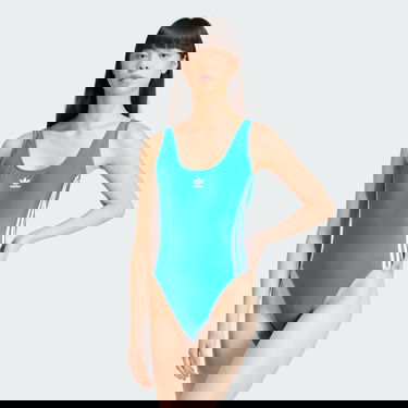Бански adidas Originals Adicolor 3-Stripes Swimsuit Синьо | IR9924, 1