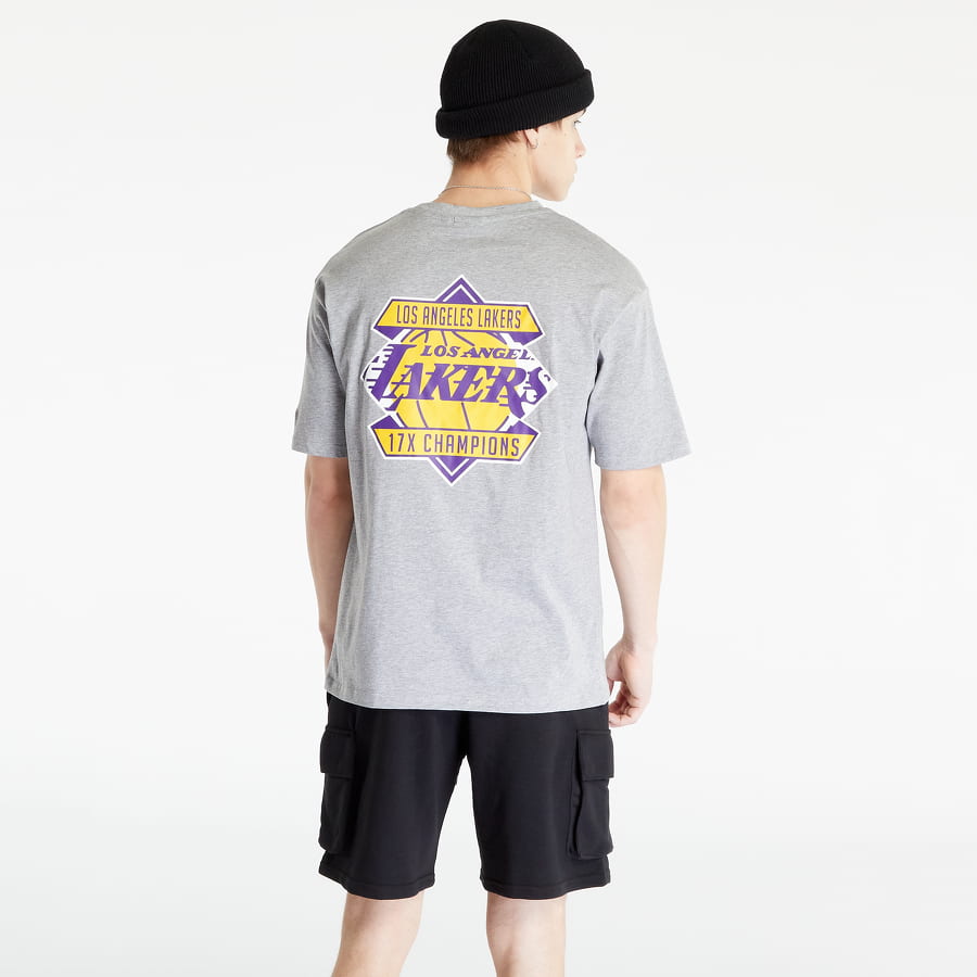 Тениска New Era LA Lakers NBA Championship Oversized T-Shirt Сиво | 60332201, 0