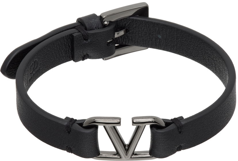 Гривна Valentino Garavani VLogo Signature Calfskin Bracelet Черно | 4Y2J0M67TCZ