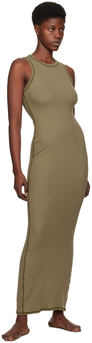 Pокля SKIMS Rib Sleeveless Maxi Dress Зелено | DR-MAX-3944, 3