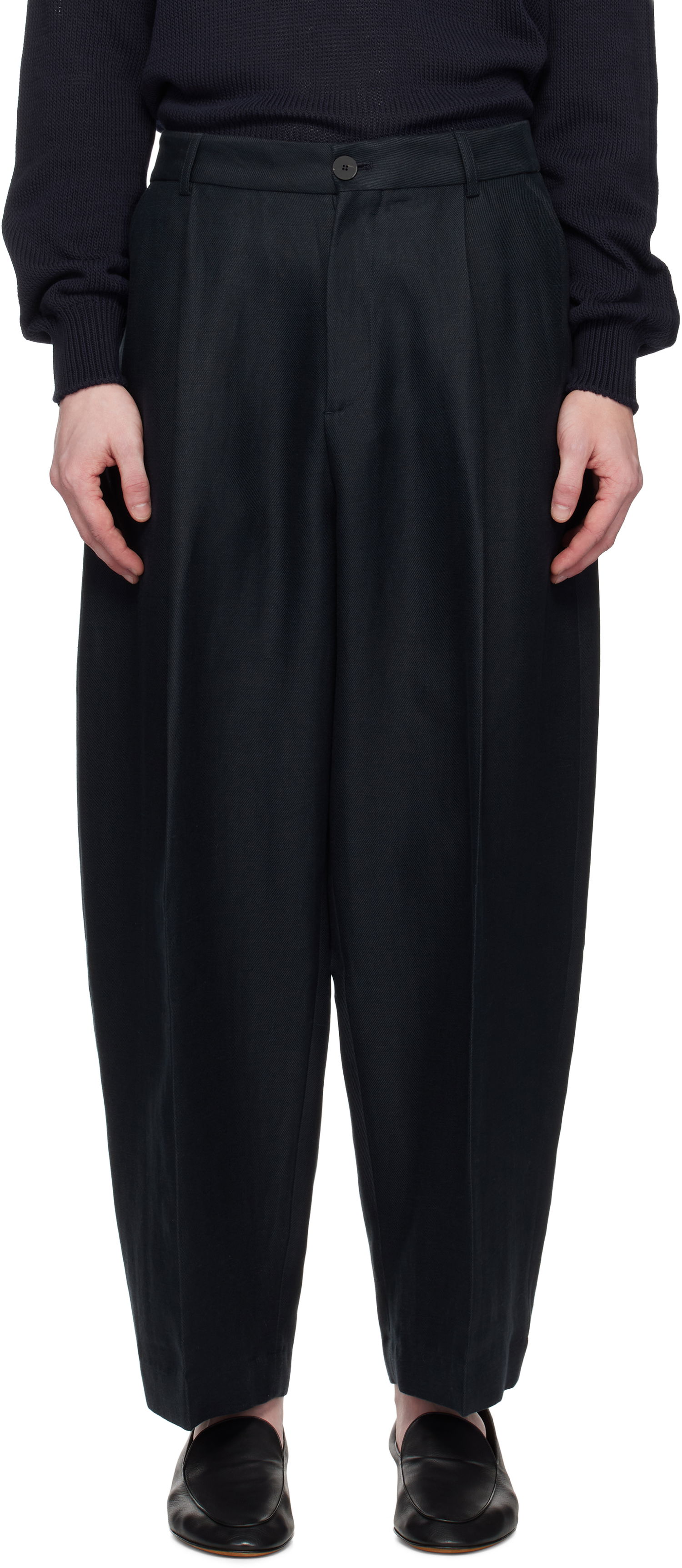 Панталони Studio Nicholson Studio Nicholson Ellis Pleated Trousers Тъмно синьо | ELLIS SNM-1074, 0