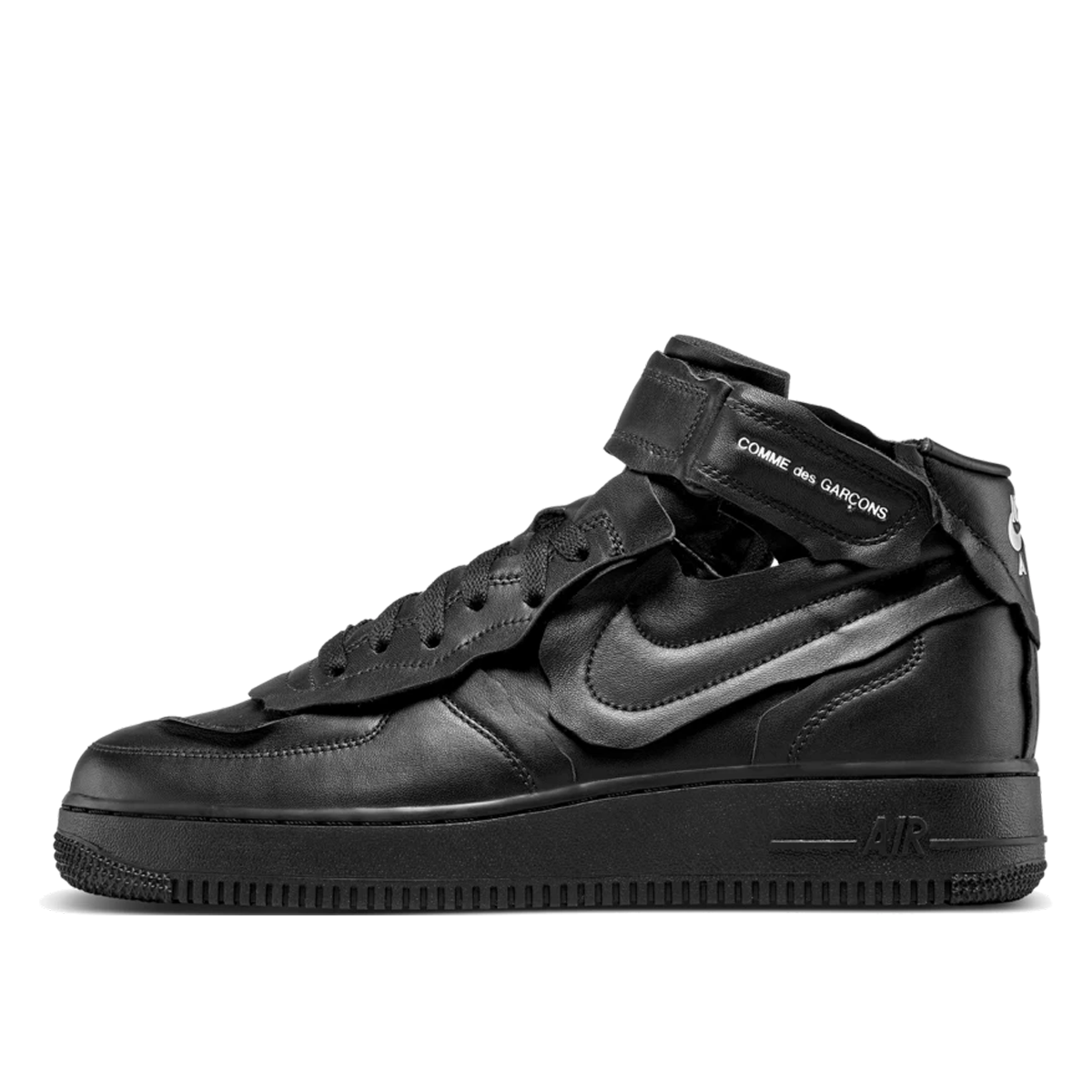 Кецове и обувки Nike Comme des Garçons x Air Force 1 Mid Black Черно | DC3601-001, 0