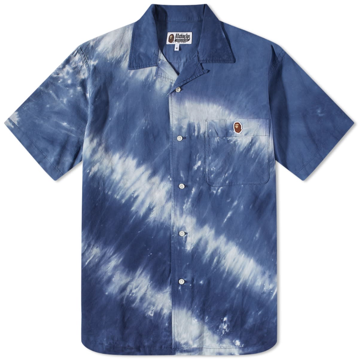 Риза BAPE Ape Head One Point Tie Dye Shirt Grey Синьо | 001SRJ201001M-GRY, 0