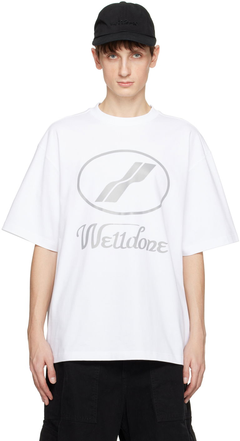 Тениска We11done Designer Logo-Print T-Shirt Бяло | WD-TP5-19-930-WH, 0