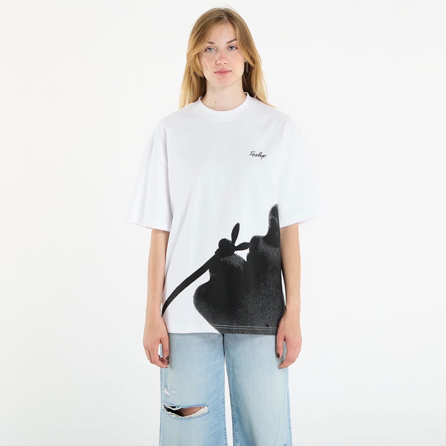 Тениска Footshop Playboy x FTSHP Straw T-Shirt UNISEX White Бяло | FTSHP_530, 1