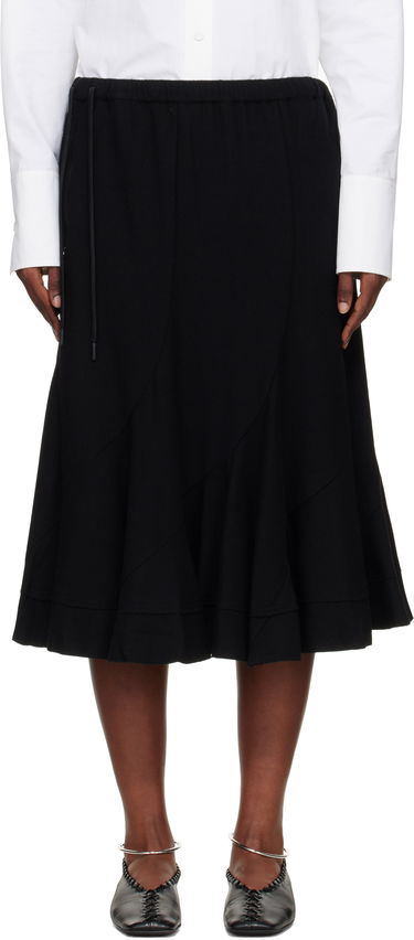 Пола Yohji Yamamoto Yohji Yamamoto Eringi Midi Skirt Черно | FM-S50-102, 0