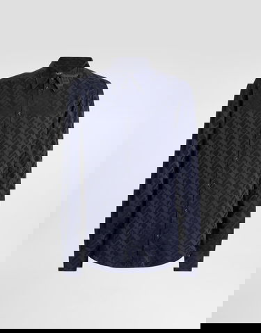 Риза Dolce & Gabbana Martini Shirt Logo Silk Jacquard Тъмно синьо | G5ML1TFJ1KCB0665, 0