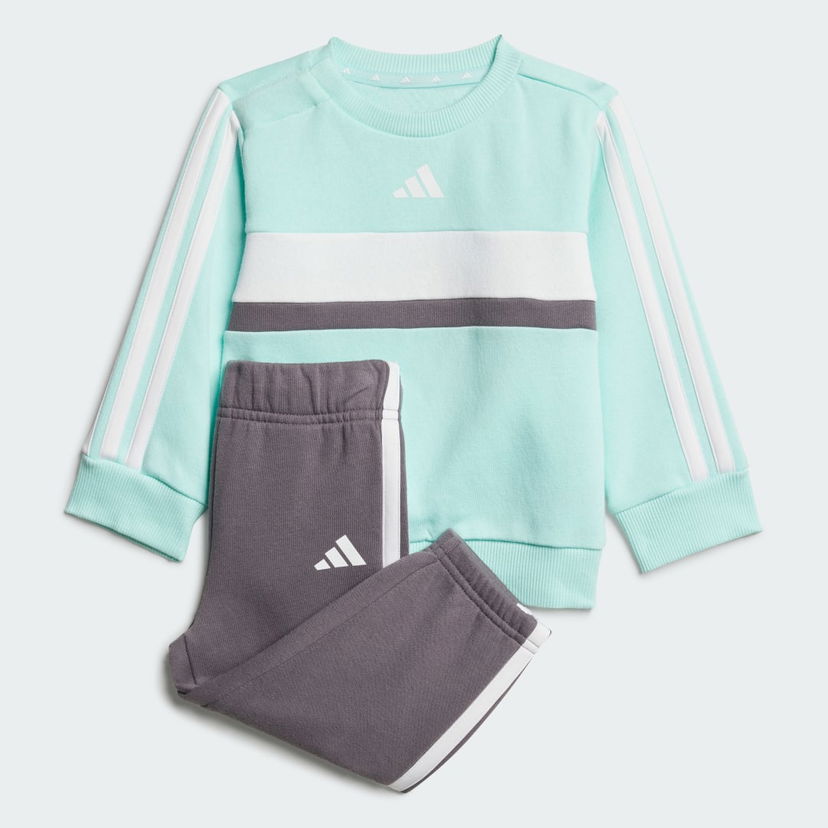 Комплект adidas Performance Seasonal Essentials Tiberio 3-Stripes Fleece Crew Set Тюркоазено | JC7515