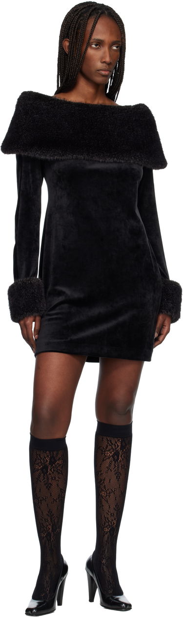 Pокля Anna Sui Anna Sui Stretch Velour Minidress Черно | 825C70, 3