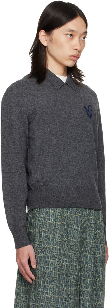 Пуловер Acne Studios Acne Studios Yak Wool Polo Sweater Сиво | B60380-, 1