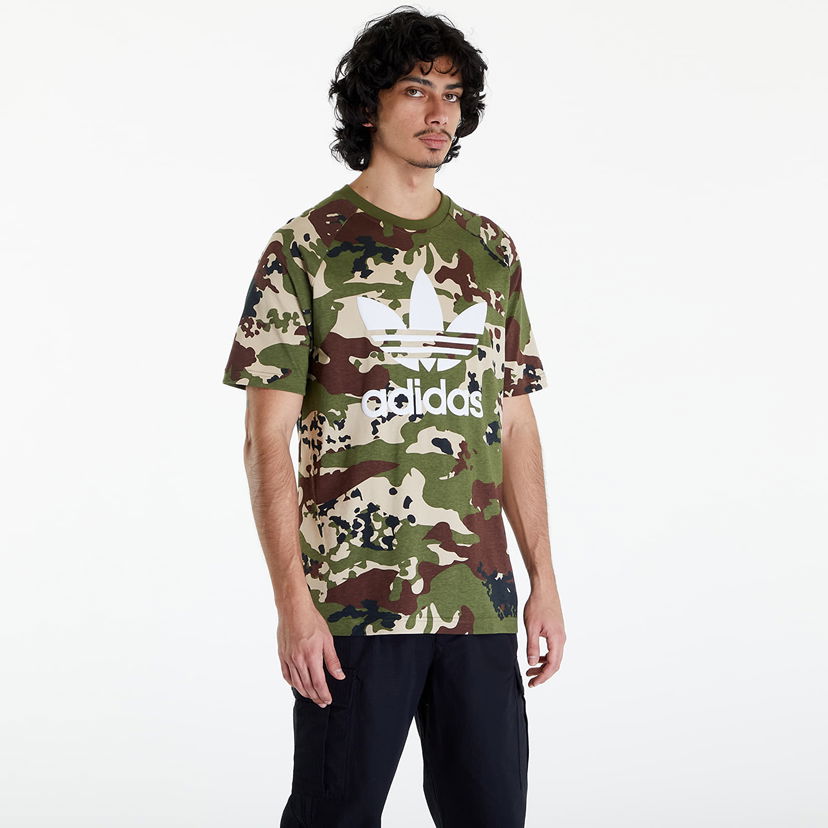 Тениска adidas Originals Camo Trefoil Tee Multicolour Зелено | IS0215