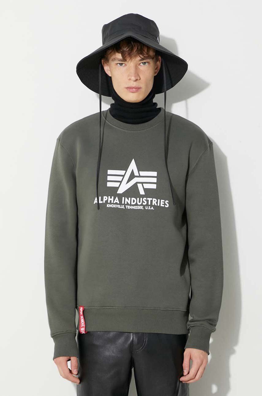 Пуловер Alpha Industries Sweater With Print Зелено | 178302.142, 0