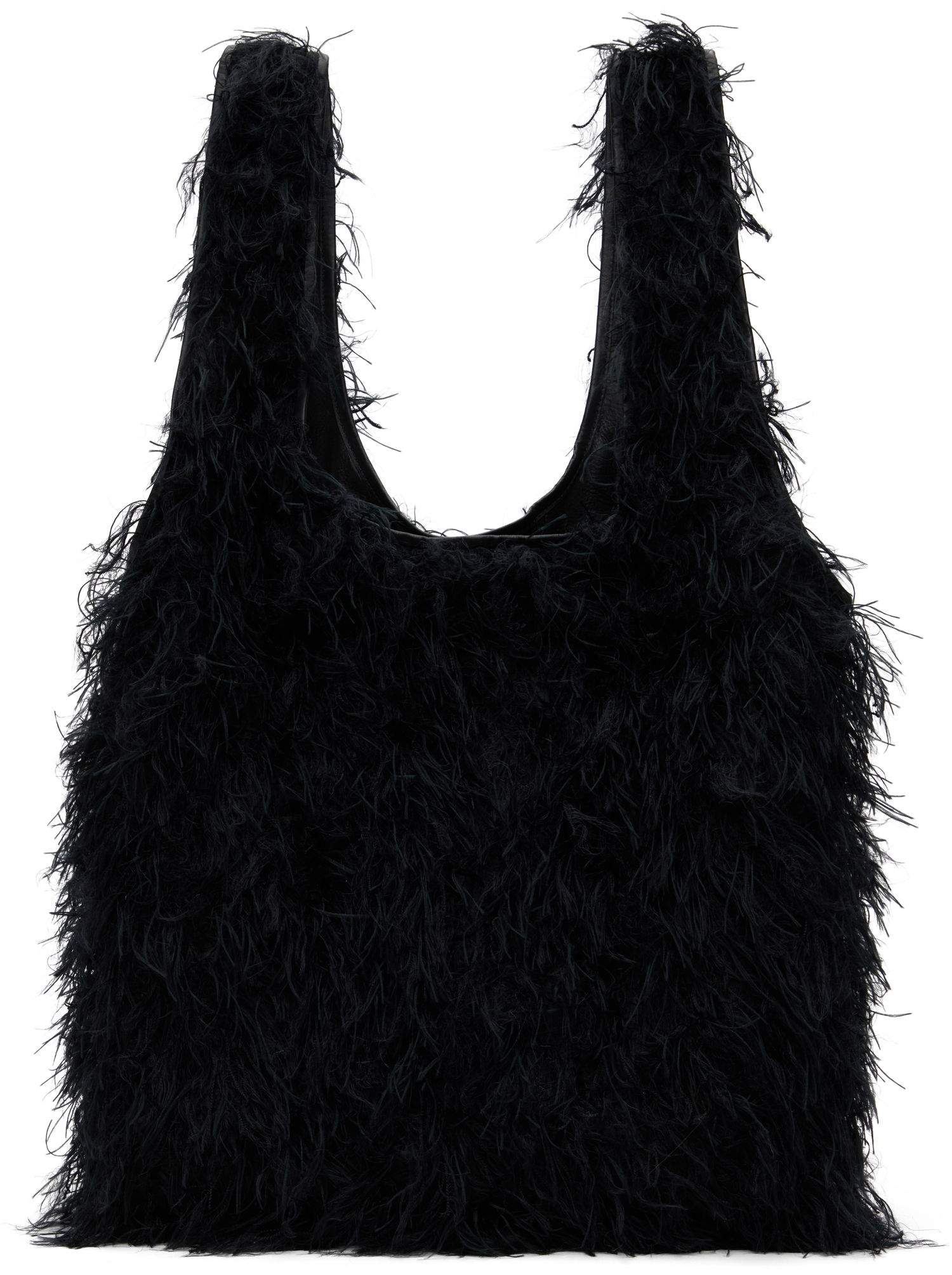 Голяма пазарска чанта Dries Van Noten Fluffy Tote Черно | 242-011528-982, 0