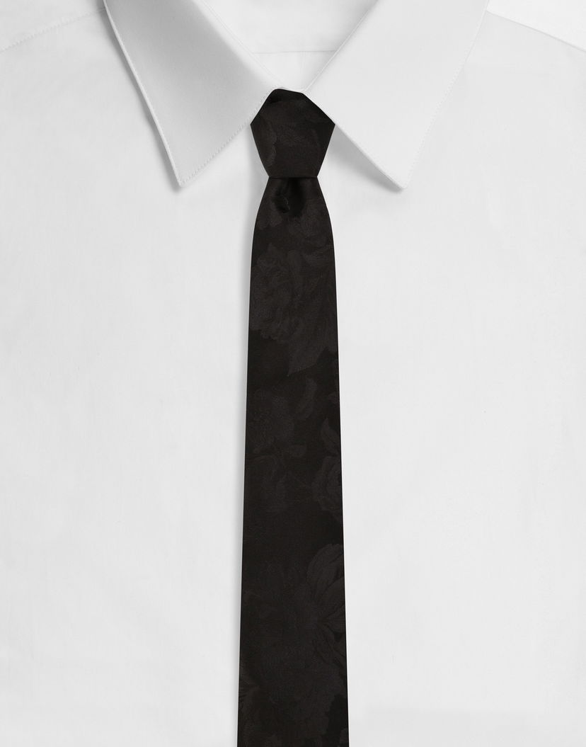 Аксесоари Dolce & Gabbana Dolce & Gabbana Floral Jacquard Silk Tie Черно | GT147EG0JRDN0004