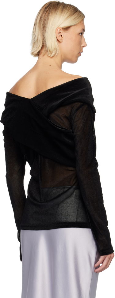 Риза Anna Sui Anna Sui Velvet Mesh Off the Shoulder Top Черно | 625L22, 2