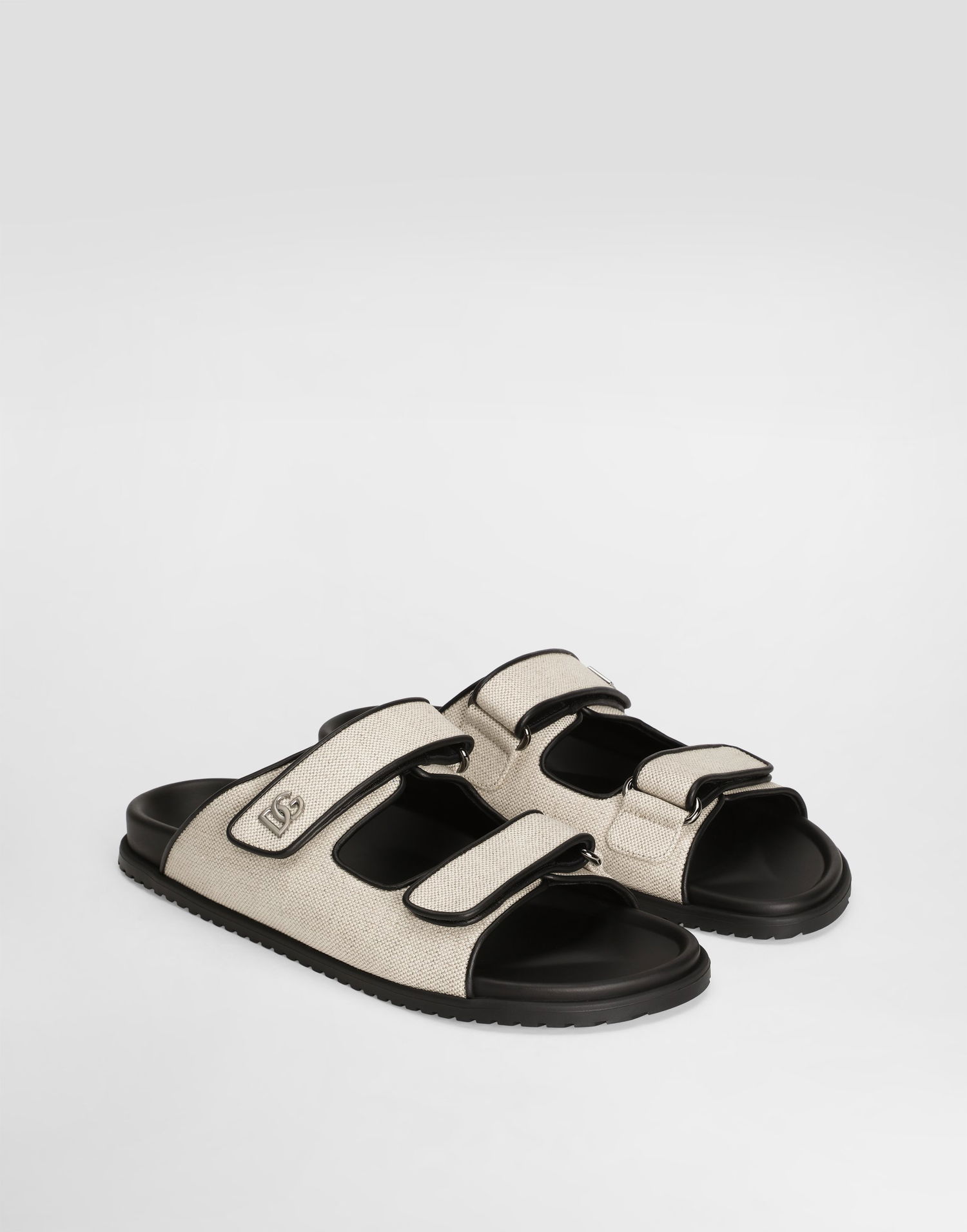 Кецове и обувки Dolce & Gabbana Dolce & Gabbana Salt&pepper Fabric Slides Бежово | A80511AD5048S469, 1
