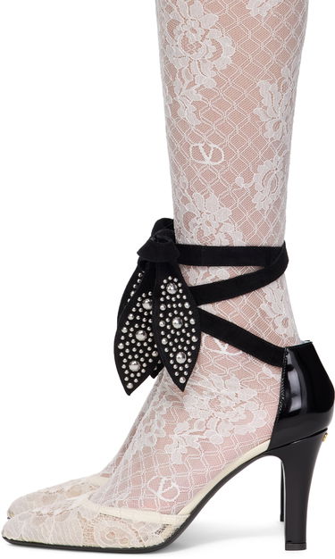 Кецове и обувки Valentino Valentino Garavani Foliefoliage Lace Heels Бяло | 6W0S0LT5HTZ, 2