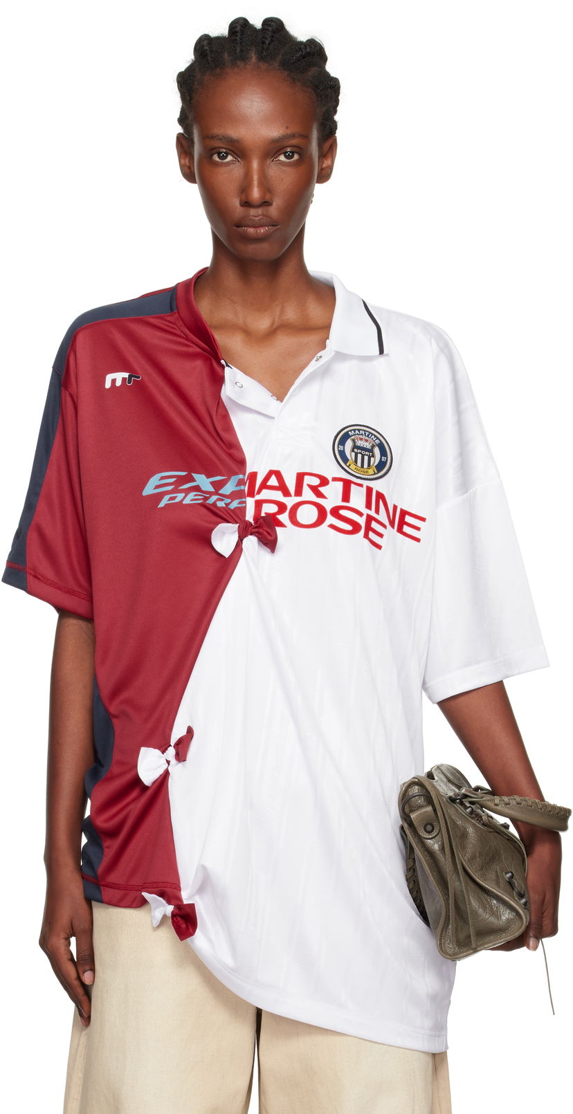 Тениска Martine Rose Martine Rose Collage Football Top Бяло | 189JT14053