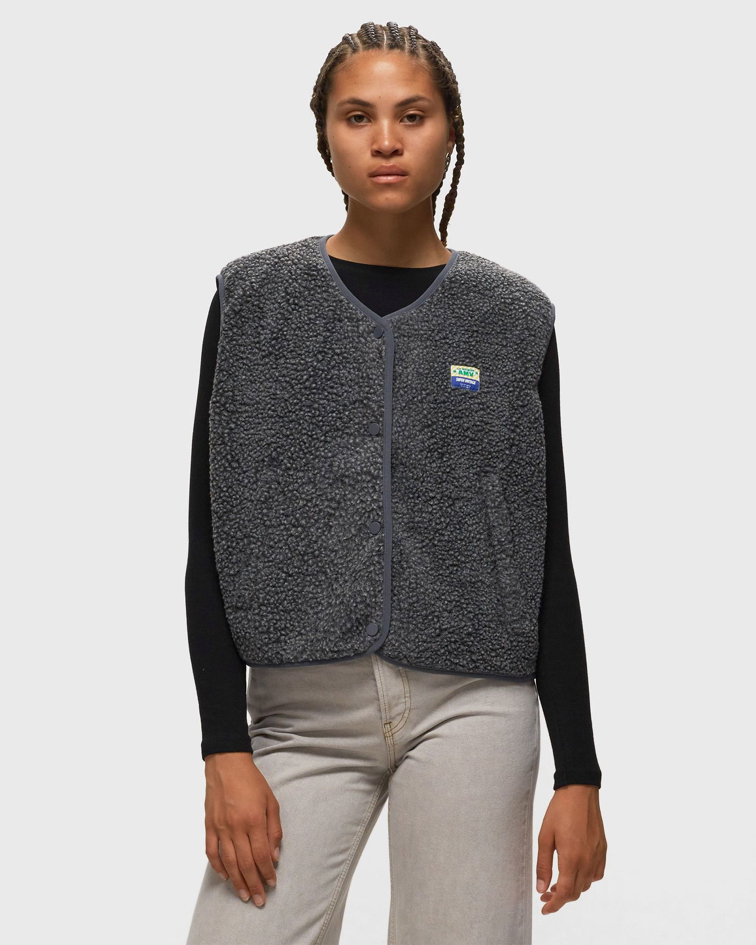 Жилетка American Vintage American Vintage Hoktown Vest Сиво | HOK16BE24-ANTHRACITE-CHINE, 1