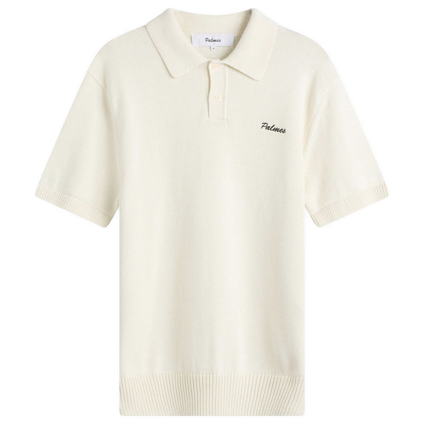 Поло тениска Palmes Cotton Knit Polo Бяло | P40-0027-036