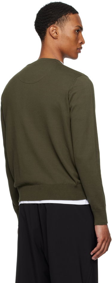 Пуловер Moncler Moncler Embroidered Monogram Cotton Sweater Зелено | K20919C00013M1113, 2