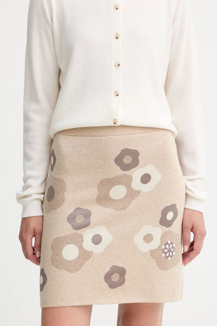 Пола KENZO Kenzo Mini A-Line Knit Skirt Бежово | FF62JU6003CR