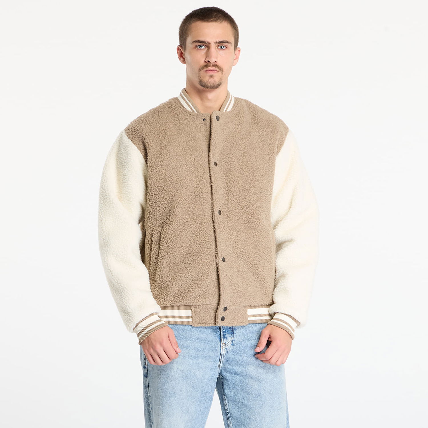 Яке бомбър Urban Classics Teddy College Jacket Dark Taupe Бежово | TB7943-01279, 0