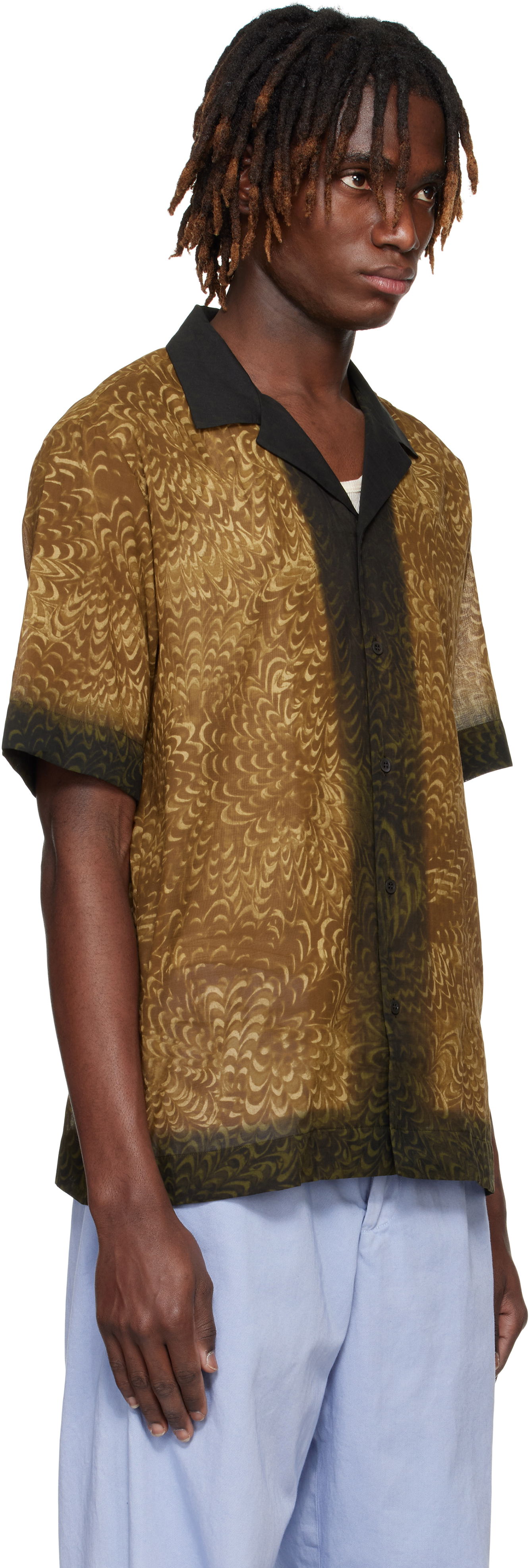 Риза Dries Van Noten Dries Van Noten Boxy Cotton Shirt Кафяво | 251-020742-1162, 1
