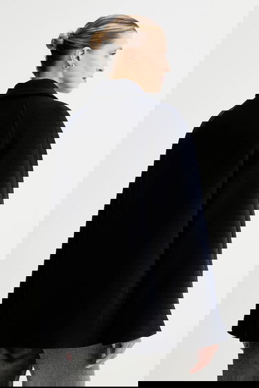 Яке Samsoe Samsoe ALMA Wool Cape Jacket Тъмно синьо | F23300184, 2