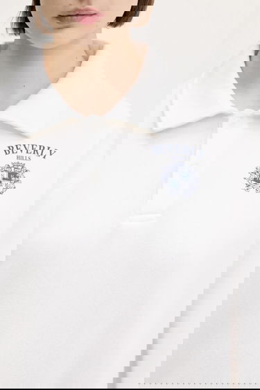 Поло тениска Sporty & Rich Sporty & Rich BH Crest Soft Polo Sweatshirt Бяло | ST086626256WH01, 3