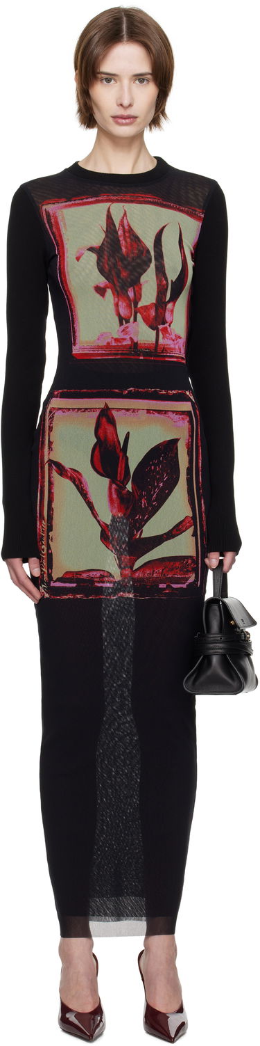 Pокля Jean Paul Gaultier Jean Paul Gaultier Flowers Cadres Maxi Dress Черно | 25/33-F-RO359-T579-002142, 0