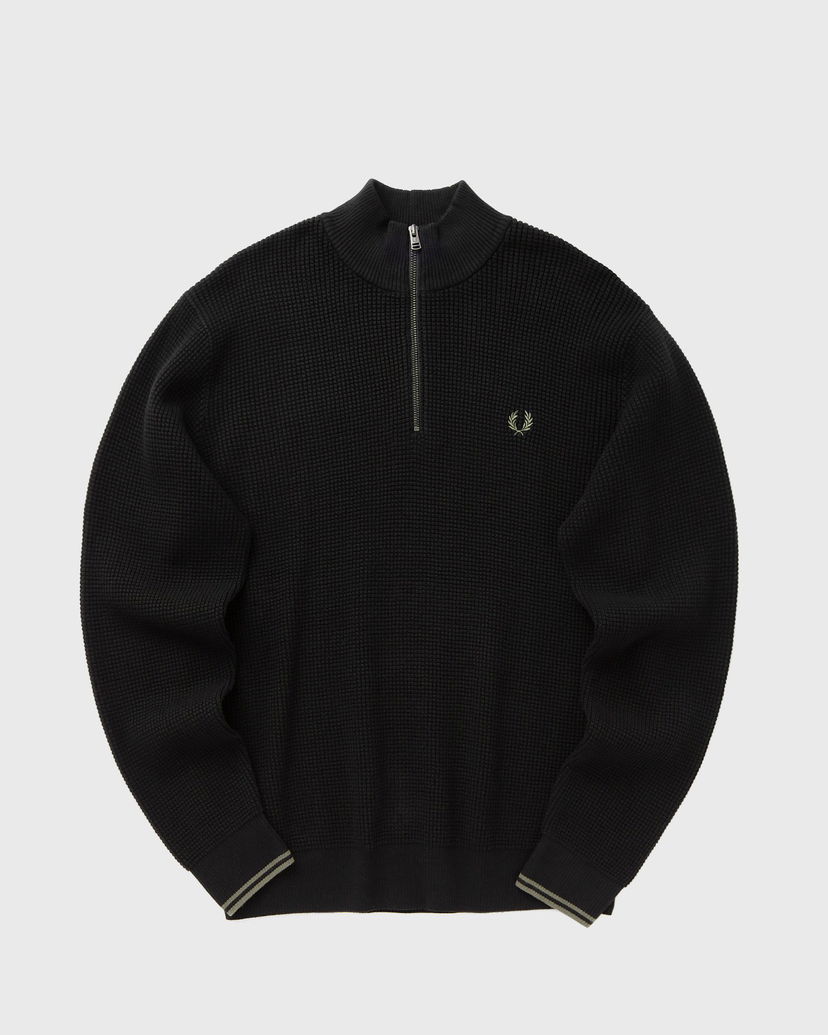 Пуловер Fred Perry Waffle Stitch Half Zip Jumper Черно | K8557-102