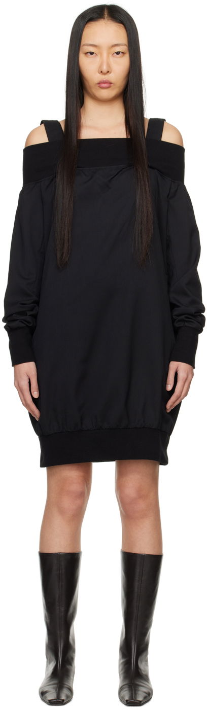 Pокля Yohji Yamamoto Off-The-Shoulder Minidress Черно | FY-D51-101, 0