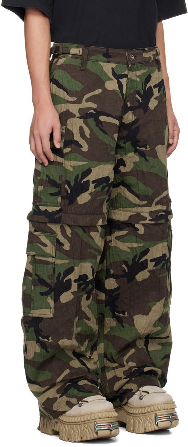 Карго панталони VETEMENTS Vetements Runway Metalized Wrinkled Cargo Pants Зелено | UA66PA100X, 1