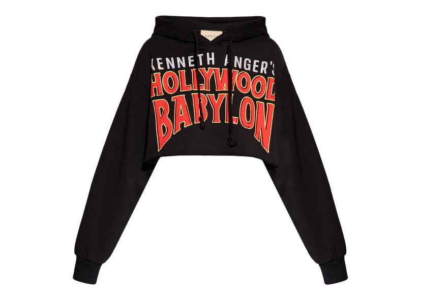 Суитчър Gucci Hollywood Babylon Cropped Hoodie Black Черно | 688197 XJEF7 1043