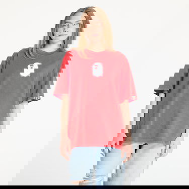 Тениска BAPE A BATHING APE Pigment Print Ape Head Relaxed Fit T-Shirt Червено | 001CSL301307MRED, 0