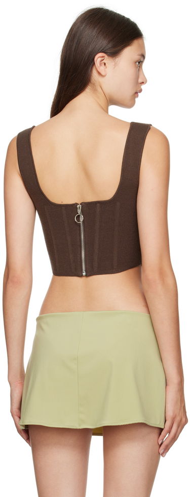 Потник GUIZIO Guizio Corset Knit Camisole Кафяво | DGF22C1018NY_BRN, 2