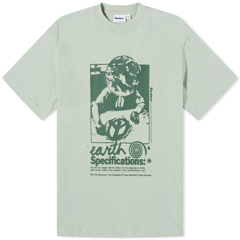 Тениска Butter Goods Earth Spec T-Shirt Зелено | BUTTERQ1240006