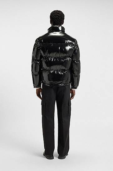 Пухо яке BOSS Water-repellent Glossy Puffer Jacket Черно | 50549251, 1