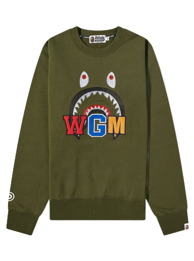 A Bathing Ape Shark Embroidery Crew Sweat