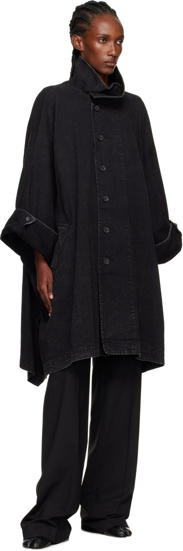 Палта Yohji Yamamoto YOHJI YAMAMOTO High Neck Denim Coat Черно | FM-C51-007, 3