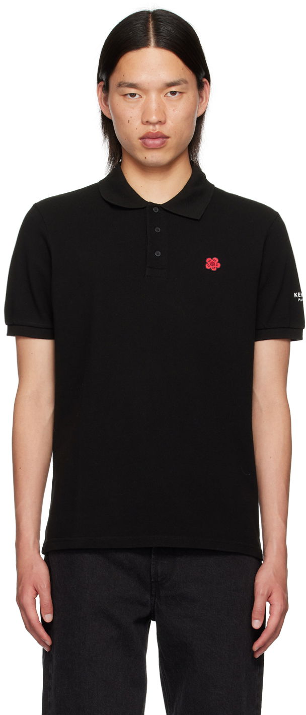 Black Paris Boke Flower Polo