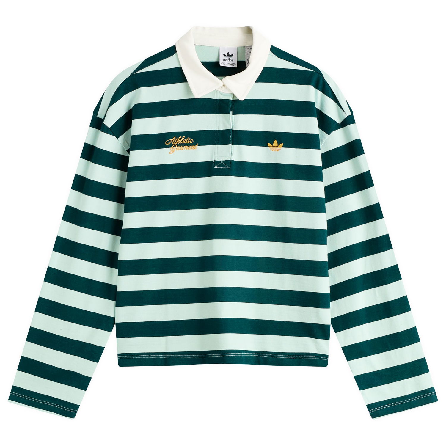 Поло тениска adidas Originals Women's Long Sleeve Graphic Polo Зелено | KF2326, 1