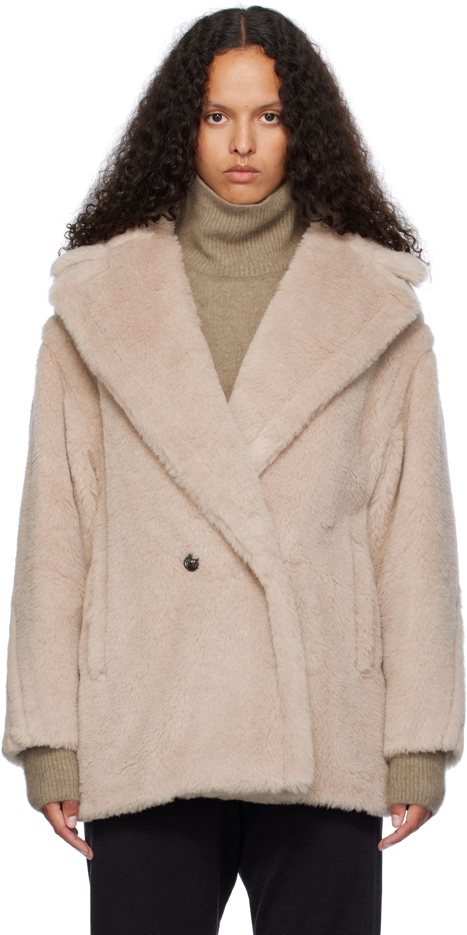 Яке Max Mara Max Mara Olga Short Faux-Fur Coat Бежово | 2421086032600 MM10501, 0