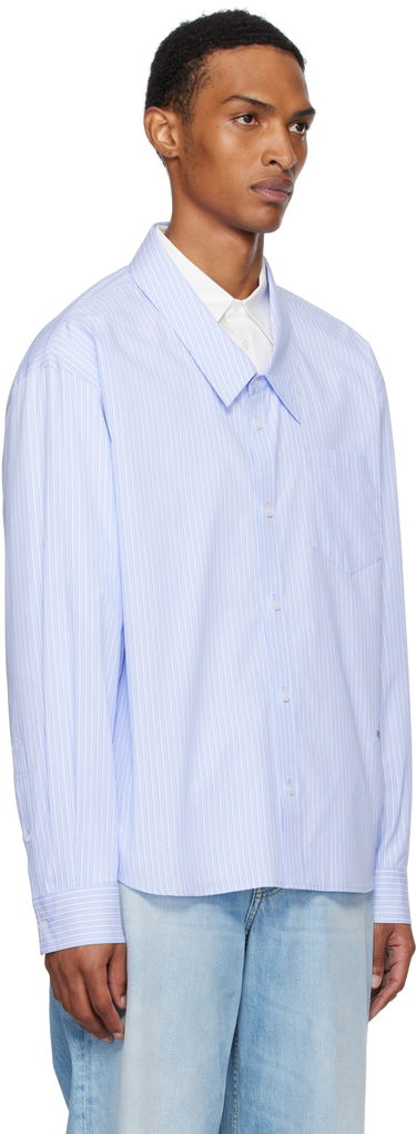Риза We11done We11done Striped Layered Shirt Синьо | WD-SH2-25-182-M-BL, 1