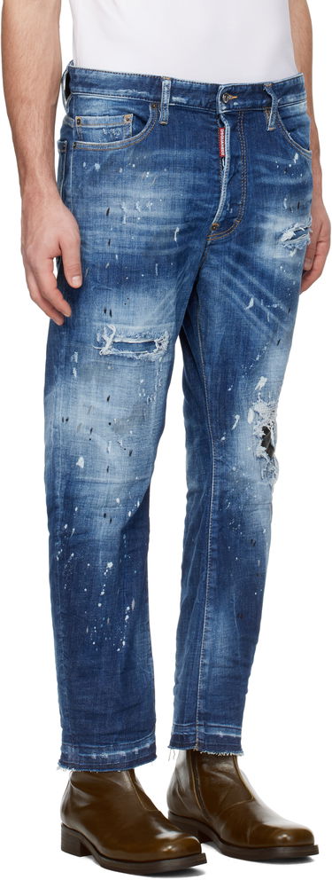 Дънки DSQUARED2 Dsquared2 Medium Ripped Wash Bro Jeans Синьо | S74LB1634_S30872, 1