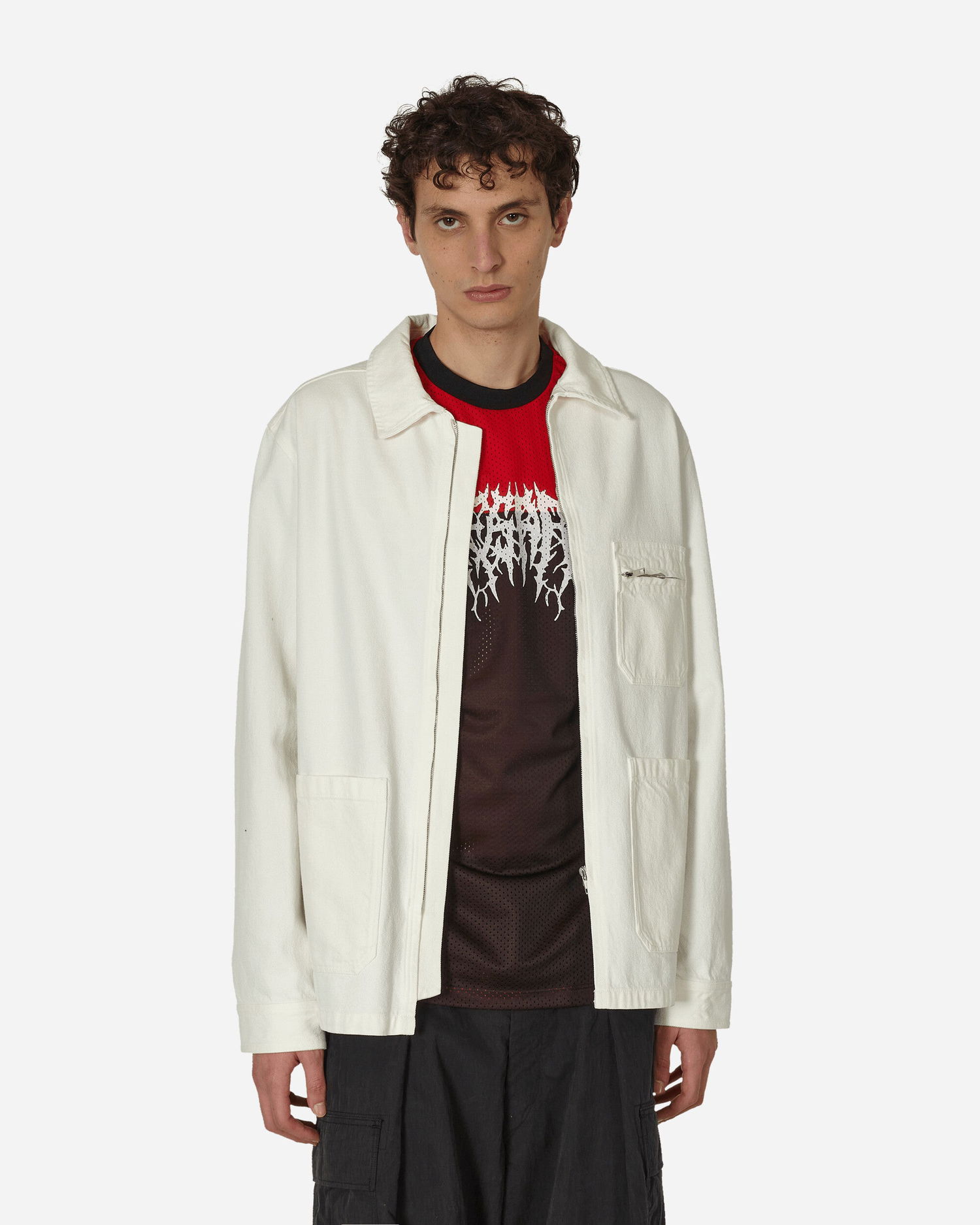 Яке A.P.C. Connor Zipped Denim Jacket Бяло | COFCN-H02911 AAC, 1