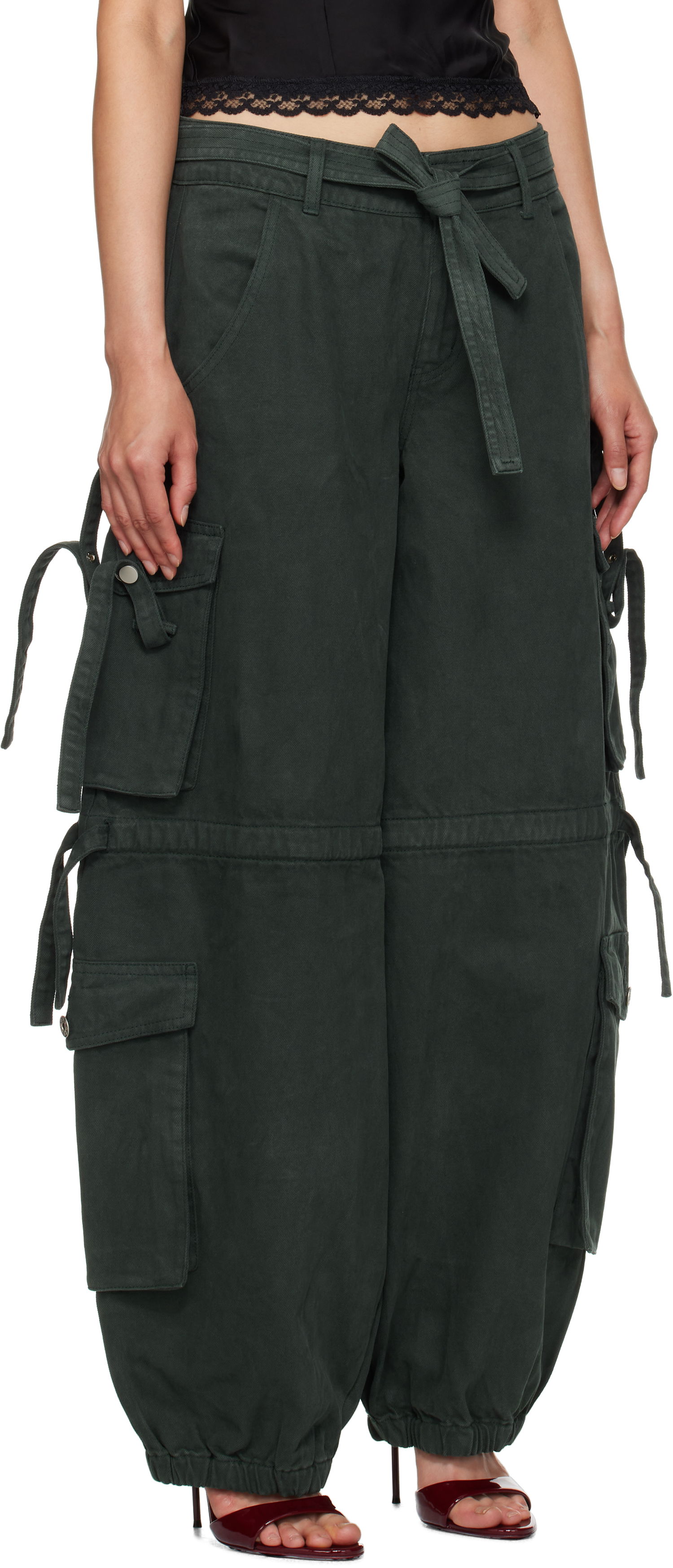 Карго панталони GUIZIO Guizio Anais Cargo Pants Зелено | F24203W100, 1